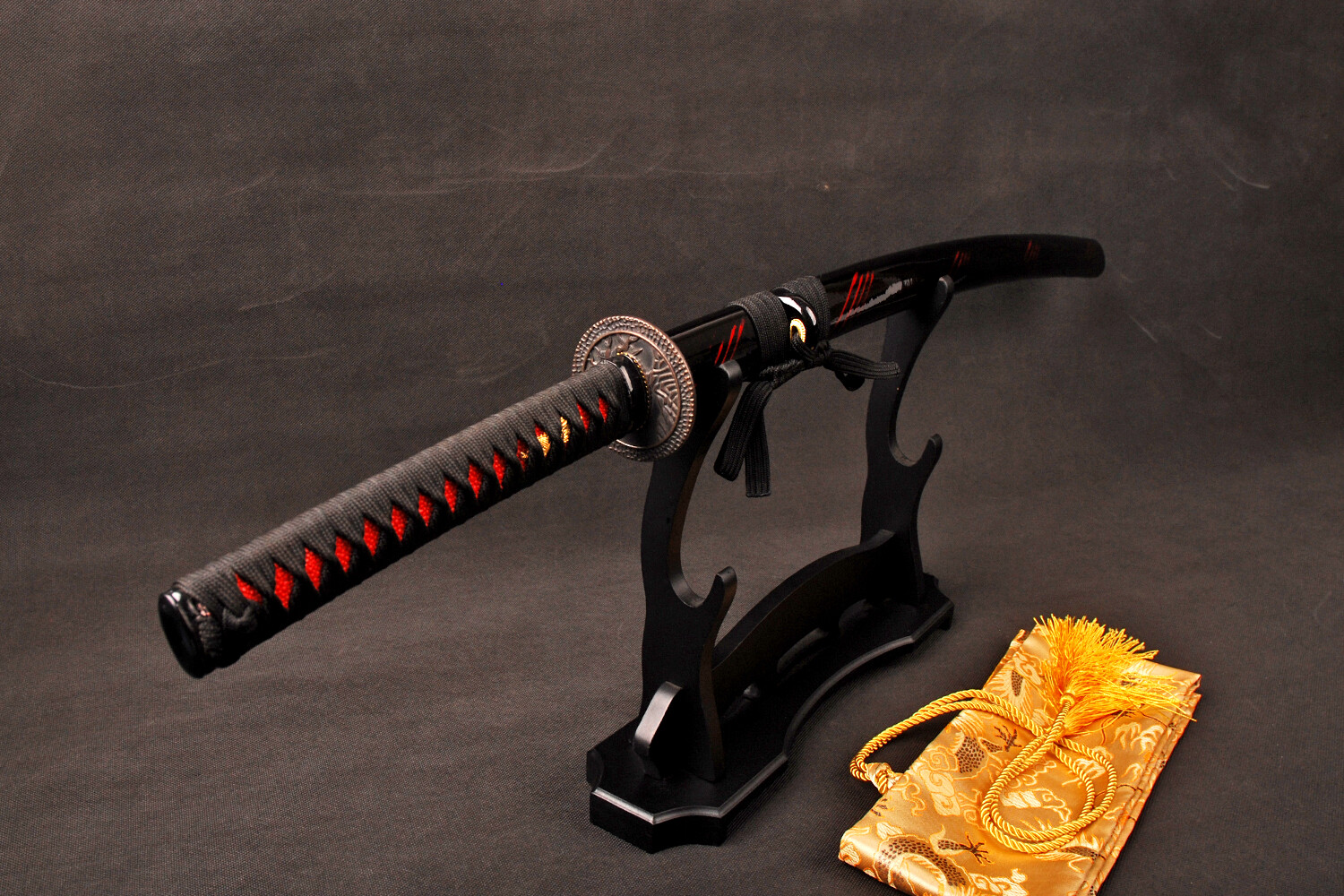 Blood Red Damascus Folded Steel Katana Battle Ready Japanese Samurai Sharp Sword