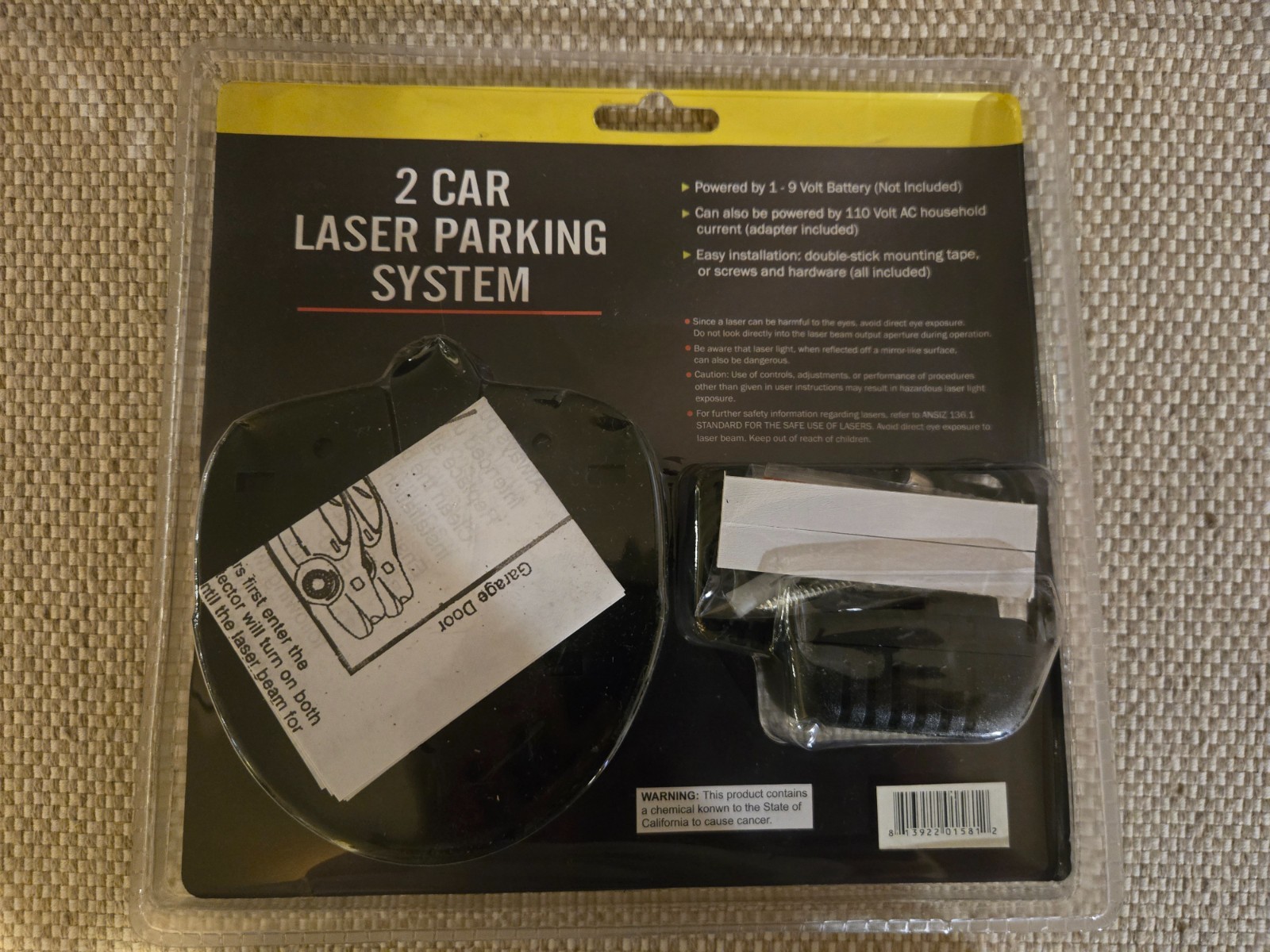 Garage Laser Parking Warning System, 2 Car Garage Parking Sensors NEW Sealed
