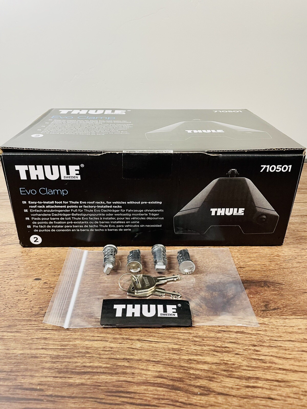 Thule Evo Clamp Foot Pack 710501 + Thule Metal Locks 4-Pack (Free $74.95 Value)