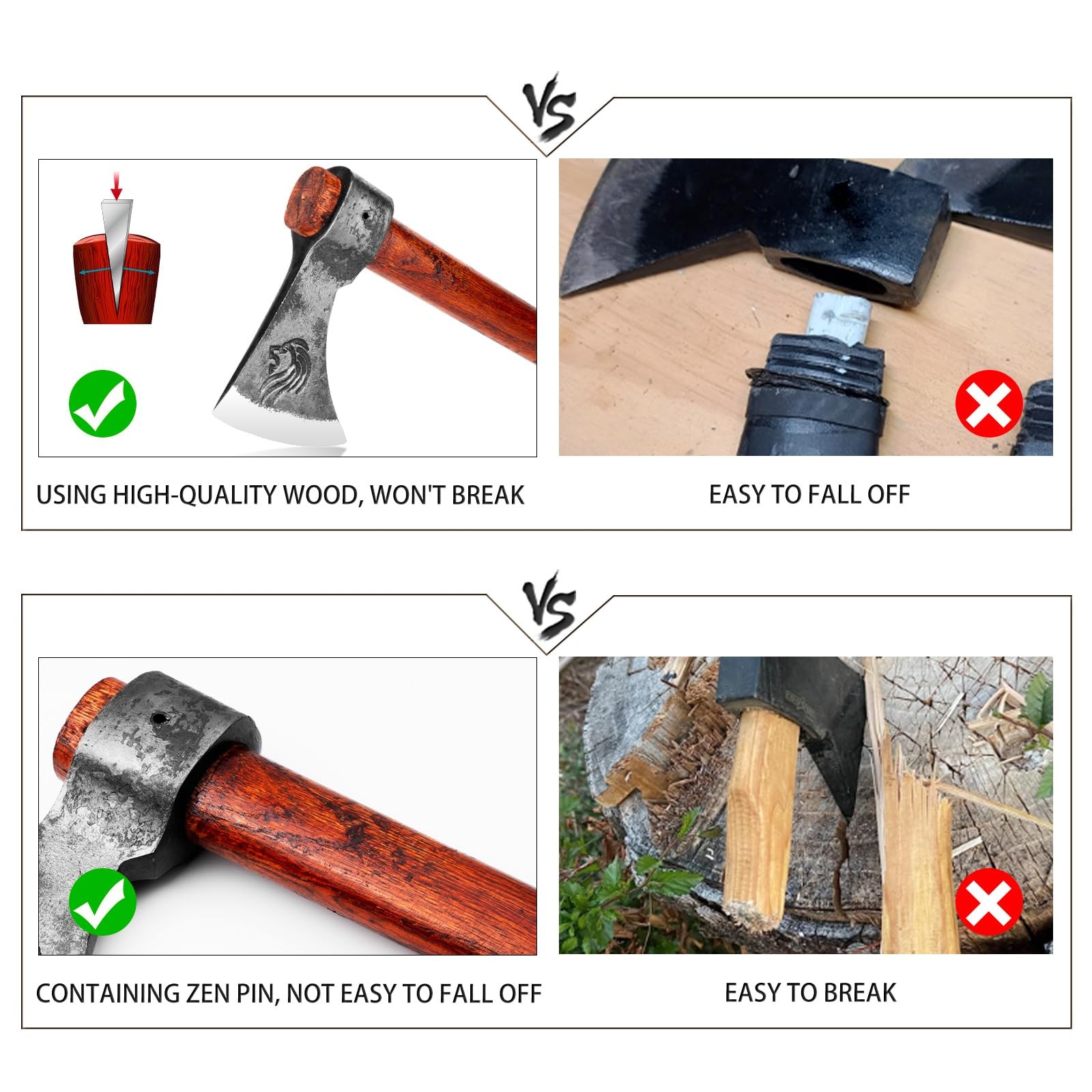 NedFoss 16" Champion Throwing Axe Set 2 Pack Throwing Axes and Tomahawks with...