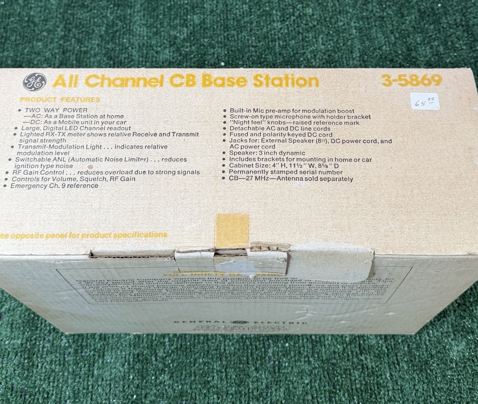 Vintage GE General Electric 3-5869a CB Radio 40 Channel PLL System BRAND NEW!!!