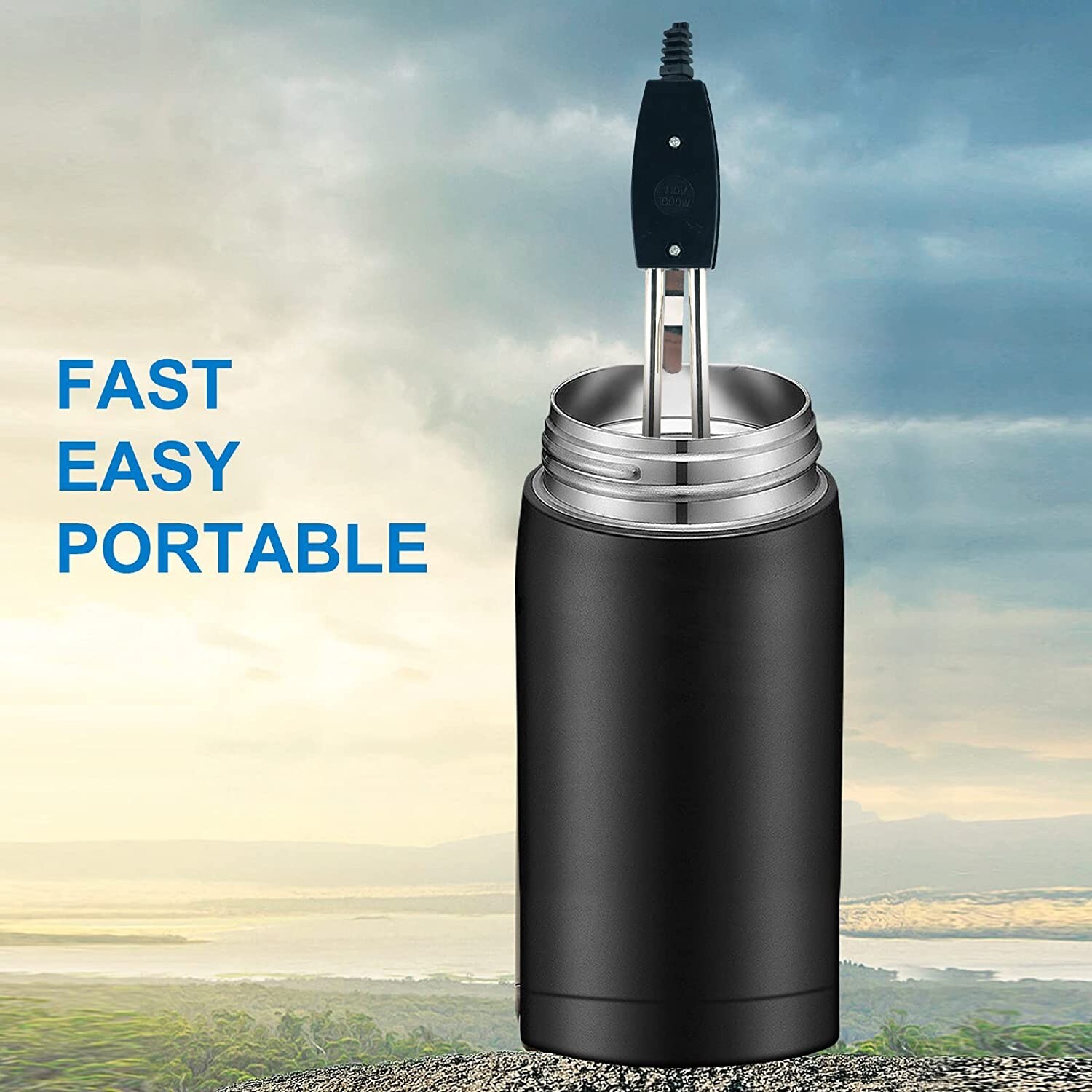 1000W 110V Water Heater Portable Electric Immersion Element Bucket Boiler Travel