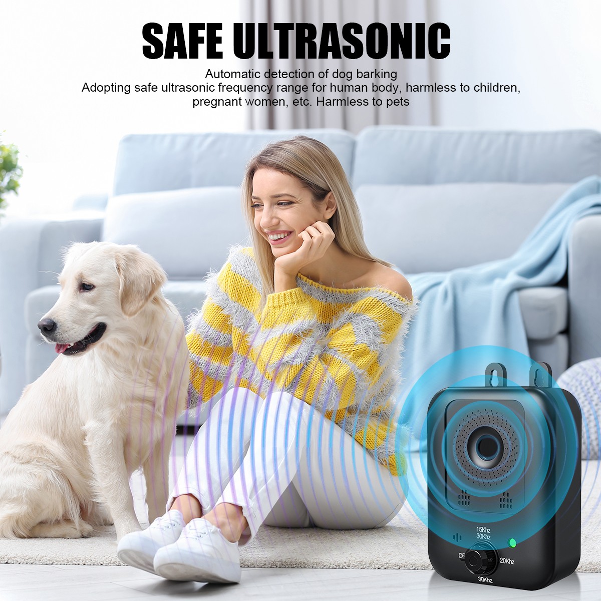 Ultrasonic Dog Bark Deterrent Devices Anti Barking Control Training Rechargeable