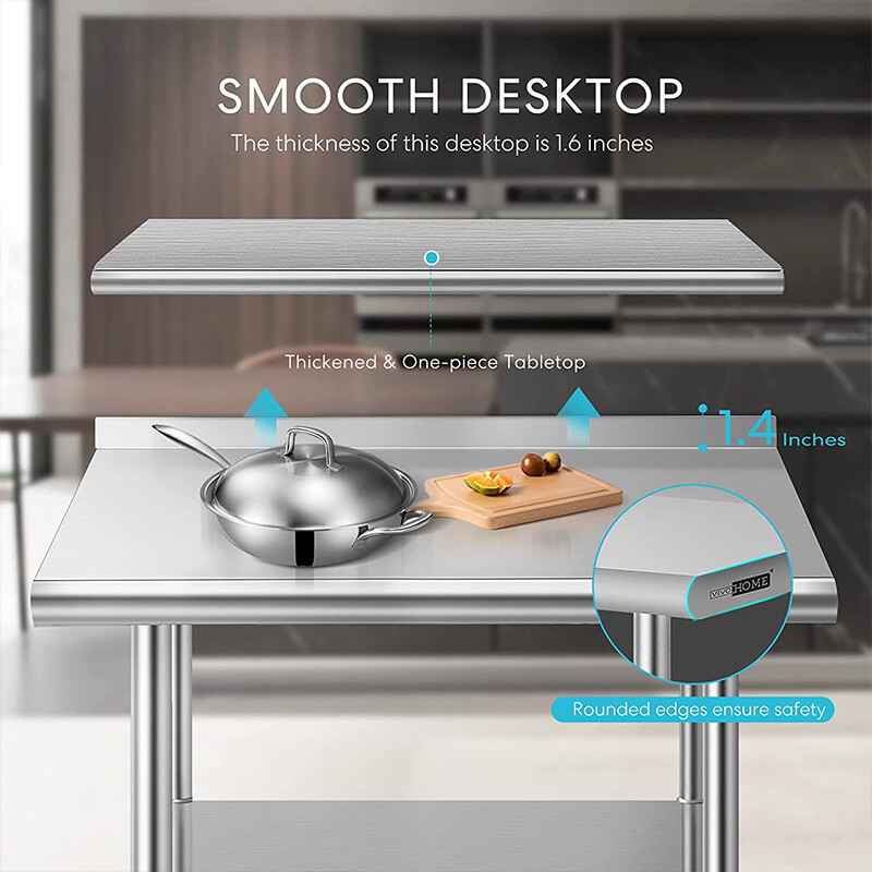 24'' x 30'' Stainless Steel Work Table w/ Backsplash Food Prep Commercial Table