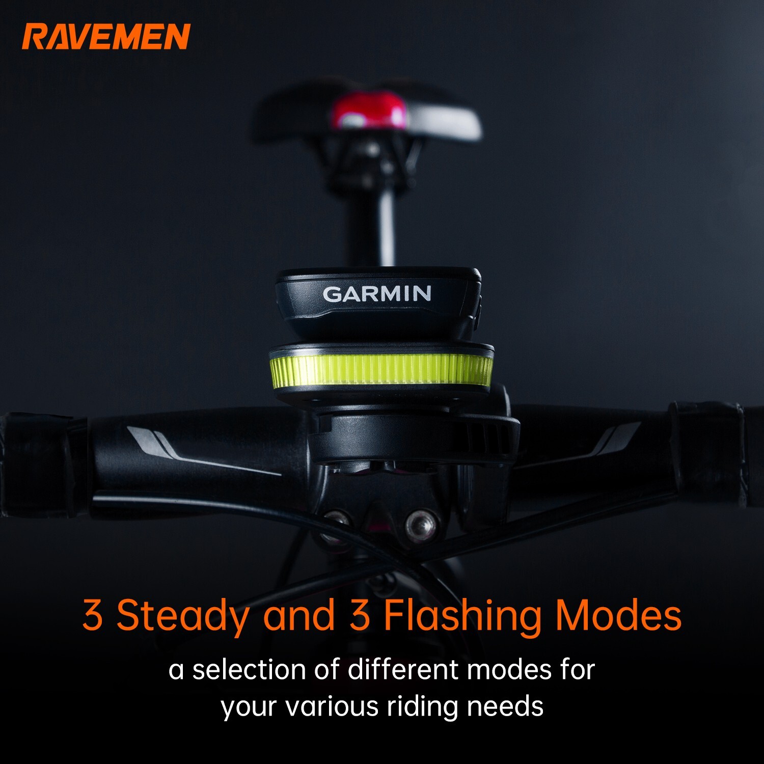 RAVEMEN FR160 OUT-FRONT BIKE HEAD LIGHT FOR GARMIN BICYCLE EYE-CATCHING FLASHING
