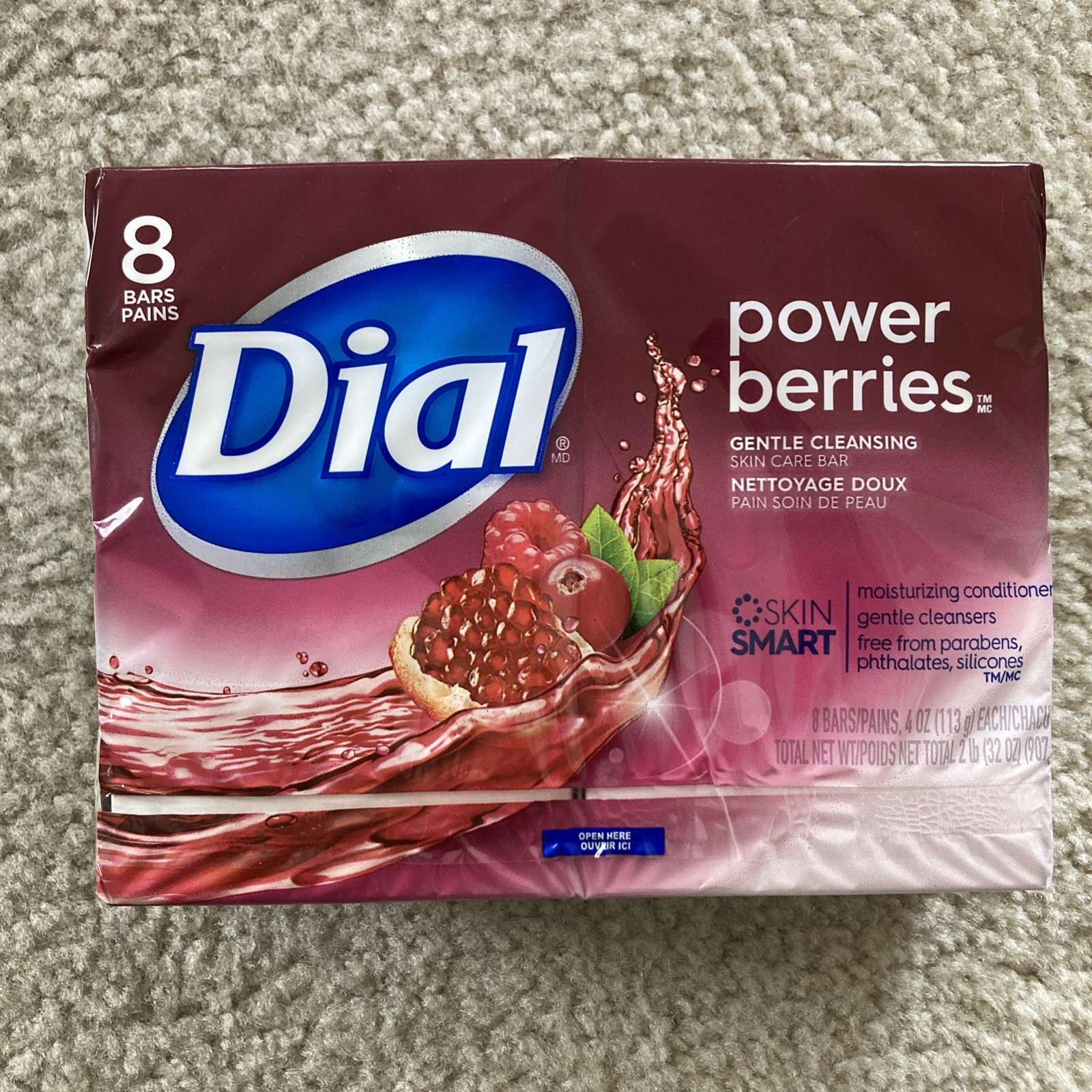 Dial Power Berries Bar Soap 4oz - Red (8 Pack) - SEALED. Rare!