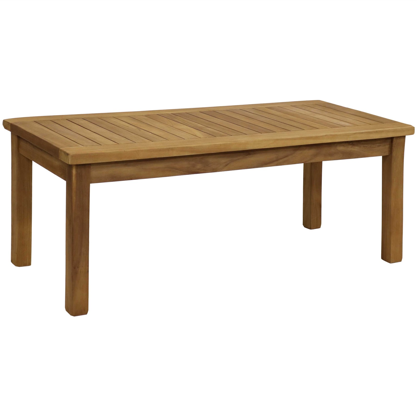 45.75 in Teak Wood Rectangular Patio Coffee Table by Sunnydaze