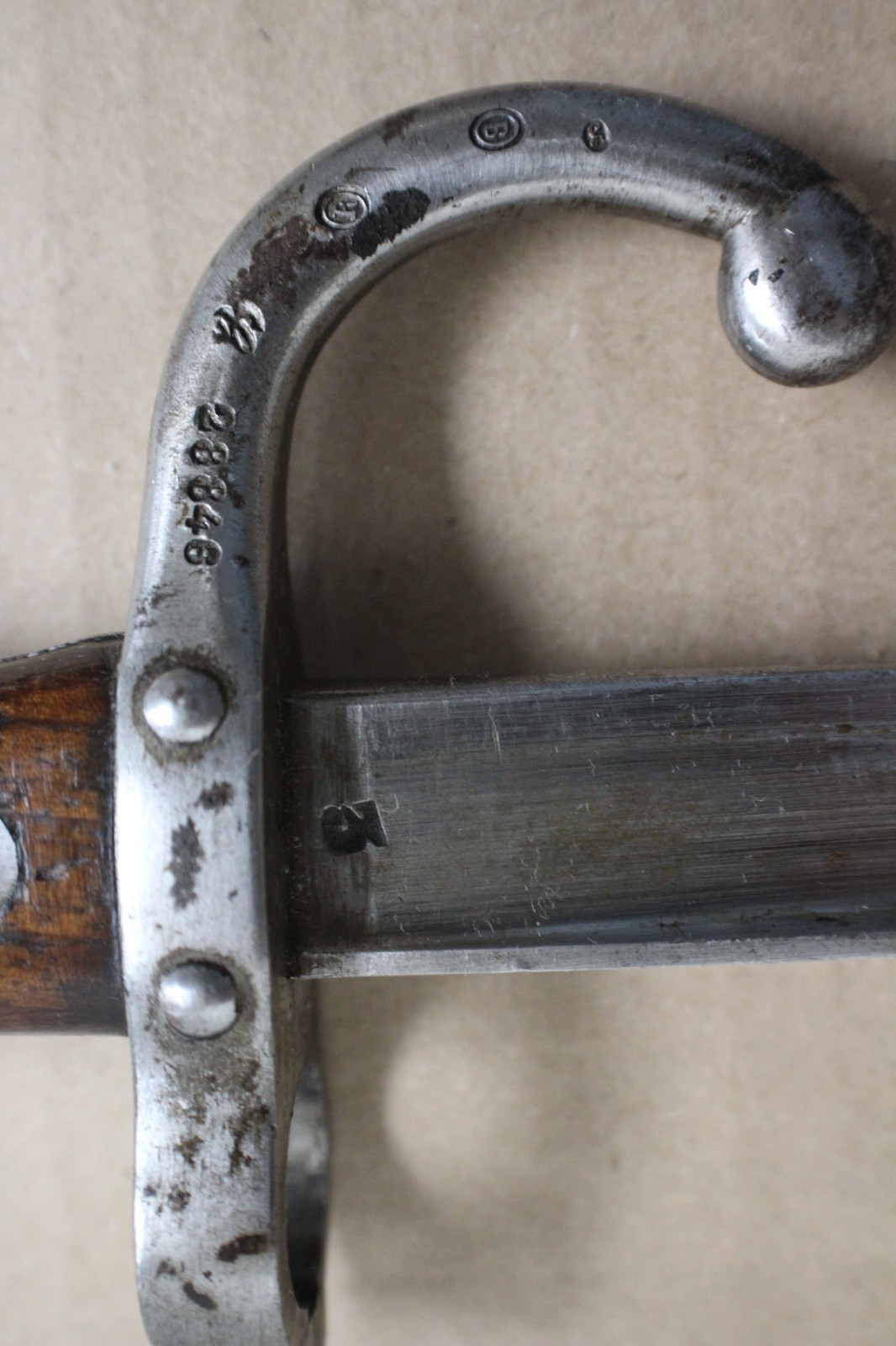 M1874 France GRAS Sword Type Bayonet W/Original Metal Scabbard