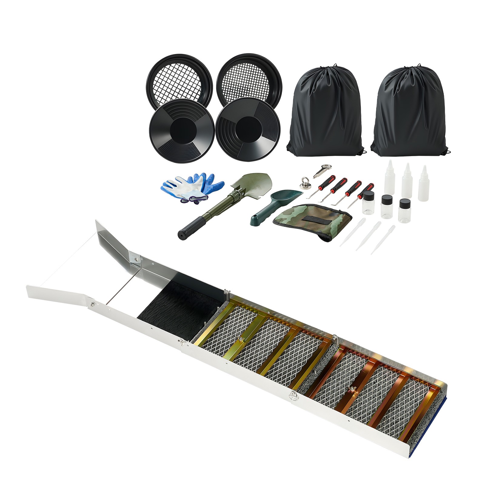 Uimoso Folding Highbanker Gold Panning Kit with 50" Sluice Box