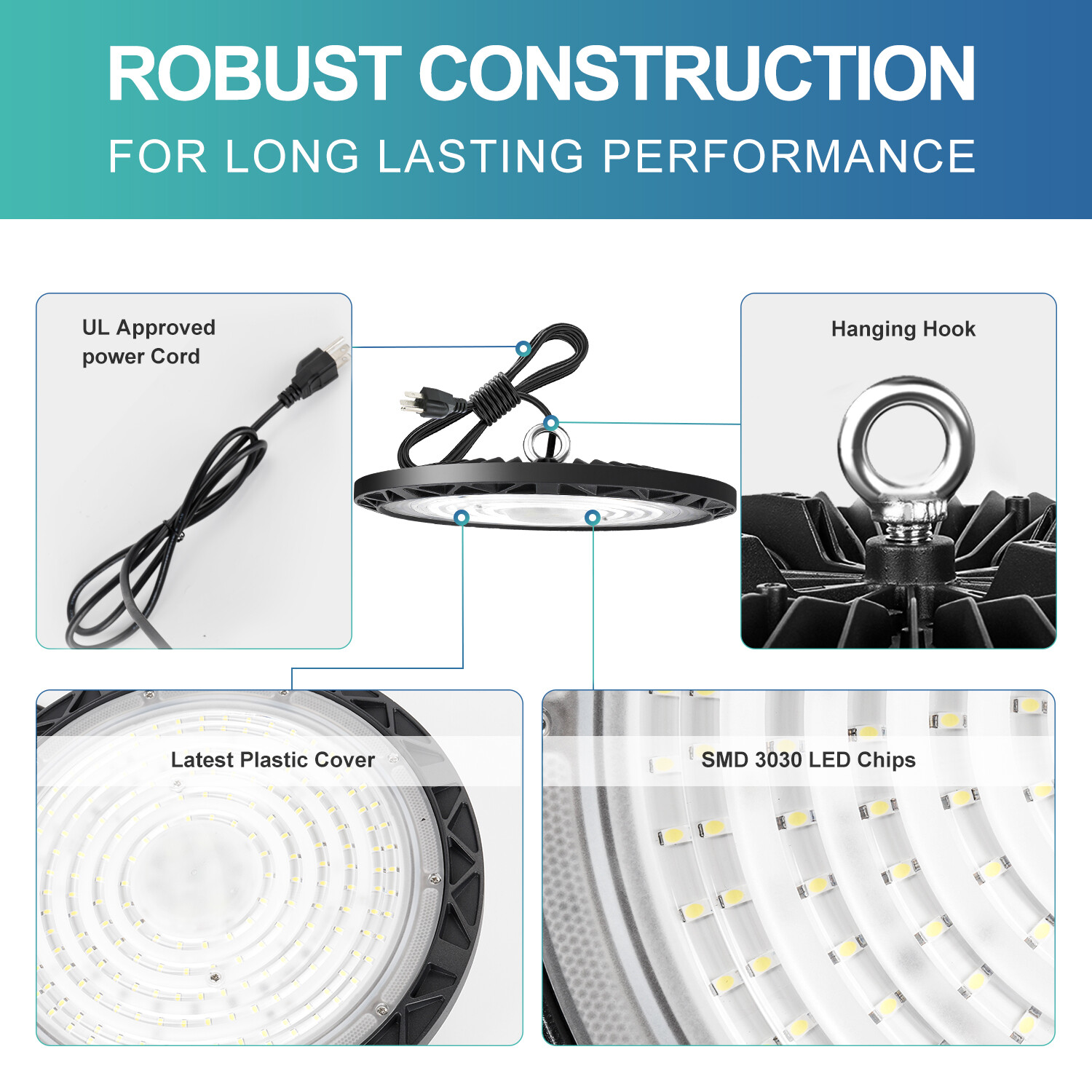 UFO High Bay Shop Light 400W Warehouse Workshop Commercial UFO LED Lights 6Pack