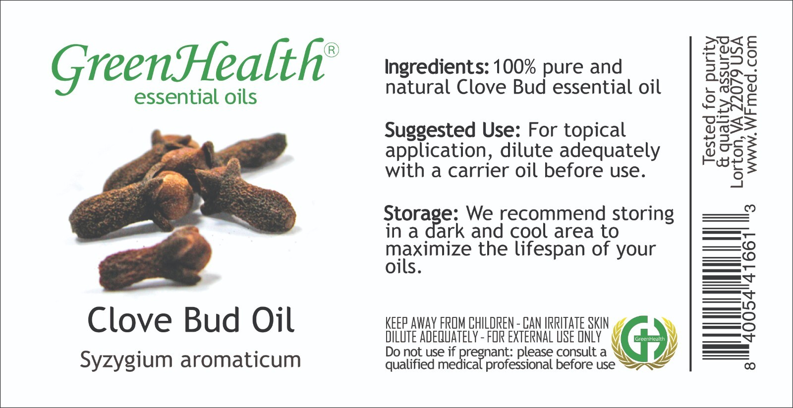 Clove Bud Essential Oil 100% Pure Free Shipping