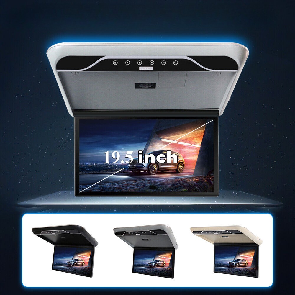 19.5" Screen Car Overhead Ceiling Roof Mount Monitor FHD 1080P Video Player HDMI