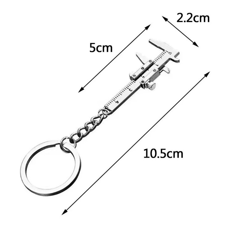 1 pc Mini Vernier Caliper Keychain Metal Ruler Jewelry Measuring Tool DIY