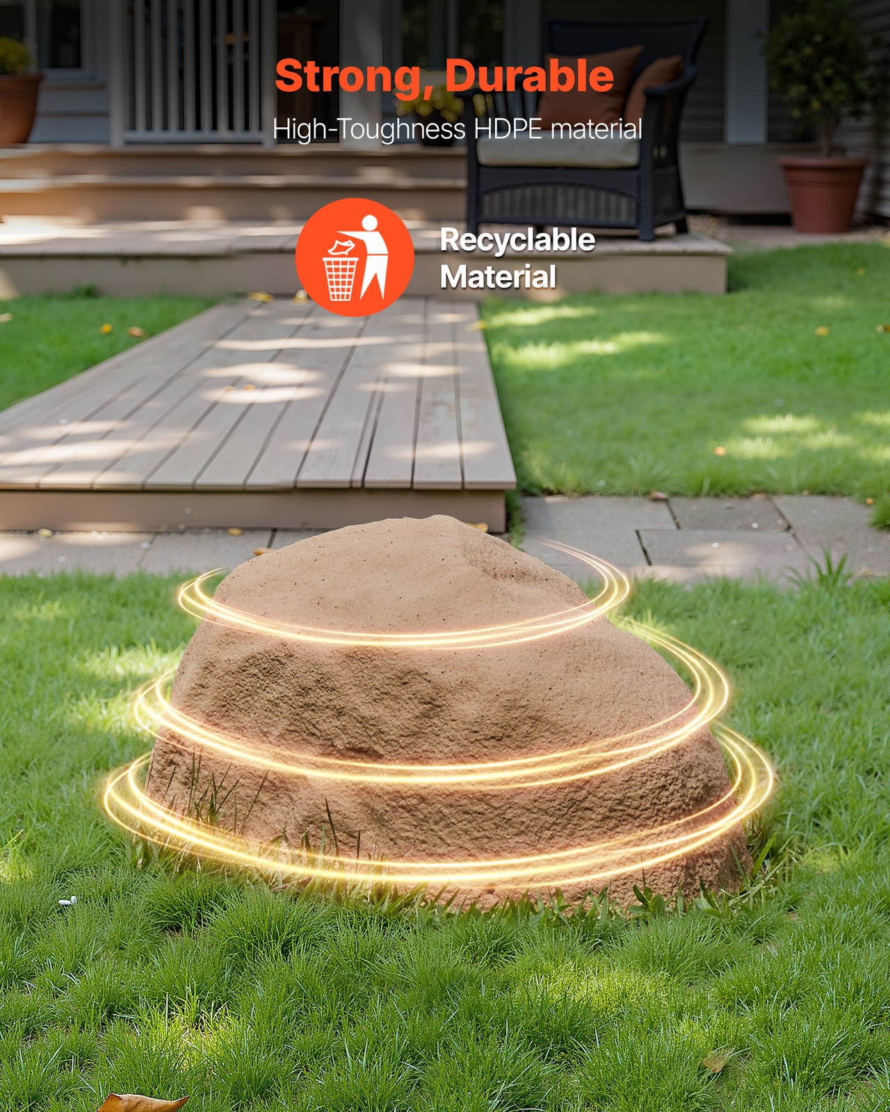 VEVOR Faux Landscape Rock Well Pump Cover Realistic Lightweight Sand Yellow S