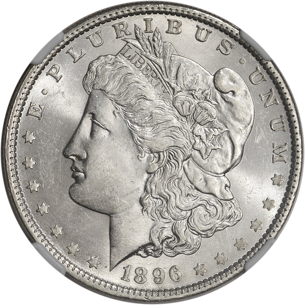 1896 US Morgan Silver Dollar $1 - NGC Brilliant Uncirculated
