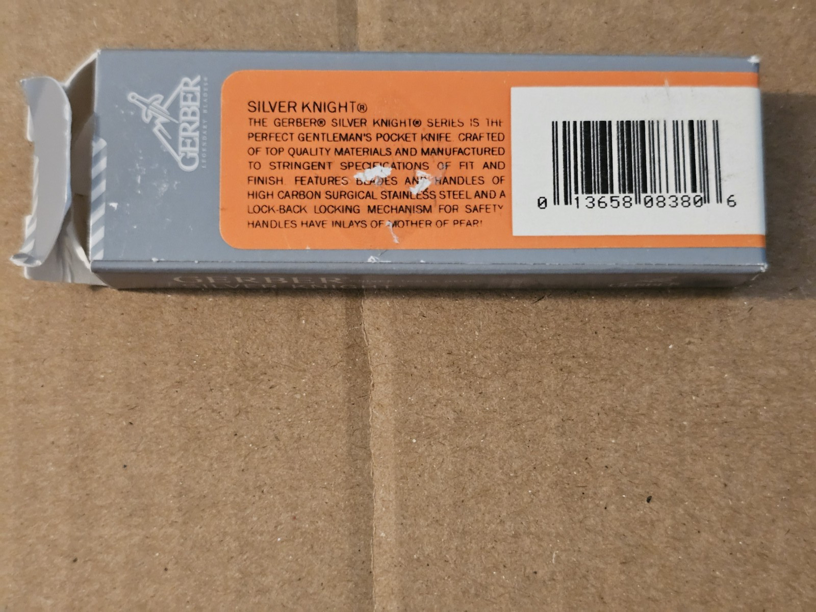 Gerber Silver Knight 8380 Pearl Lockback Blade Folding Knife Japan Early 2000s