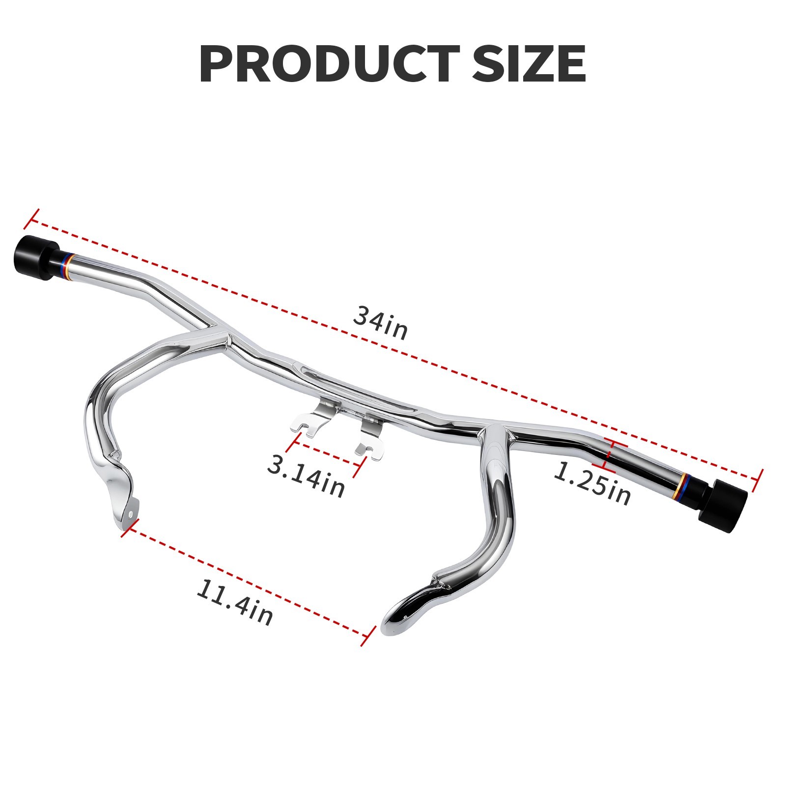 Chrome Front Highway Engine Guard Crash Bar For Harley Touring Models 2014-2026