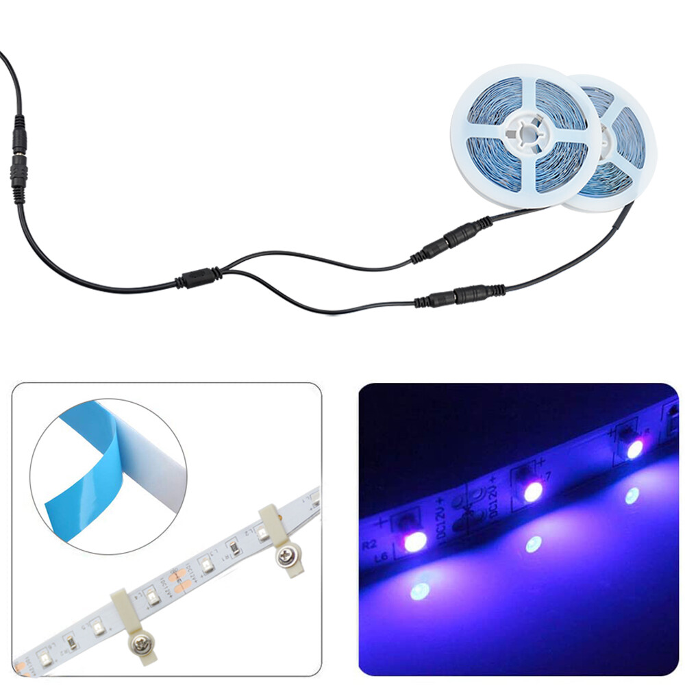 33FT LED UV Black Light Strips 12V Flexible Blacklight 600 LEDs Party Lighting