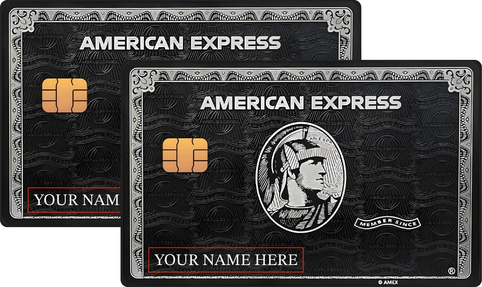 Custom AE Express Black Card Skin (2-Pack) l Front & Back Skin
