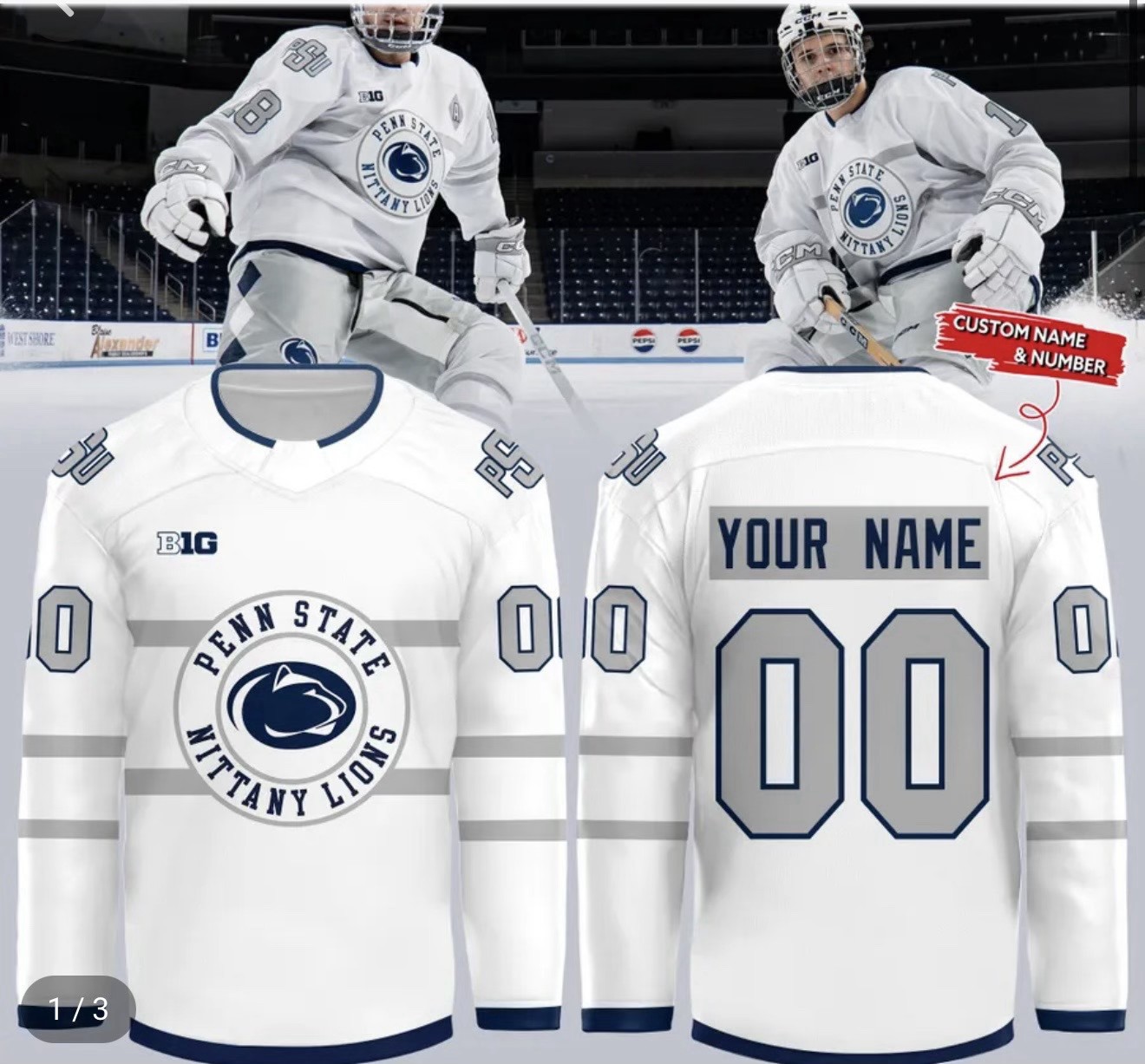 Personalized Penn State Nittany Lions Throwback Night 2026 White Hockey Shirt