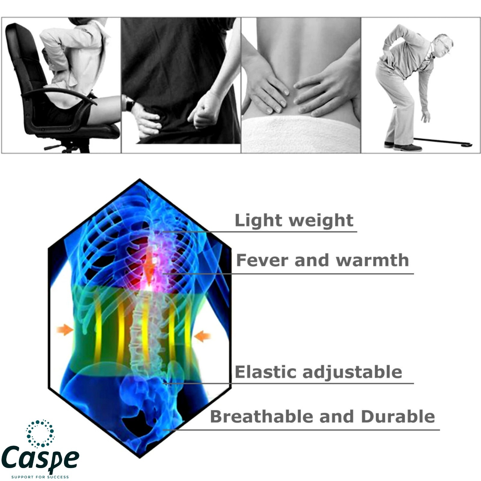 Adjustable Lower Back Brace Lumbar Support Waist Belt for Men Women Pain Relief