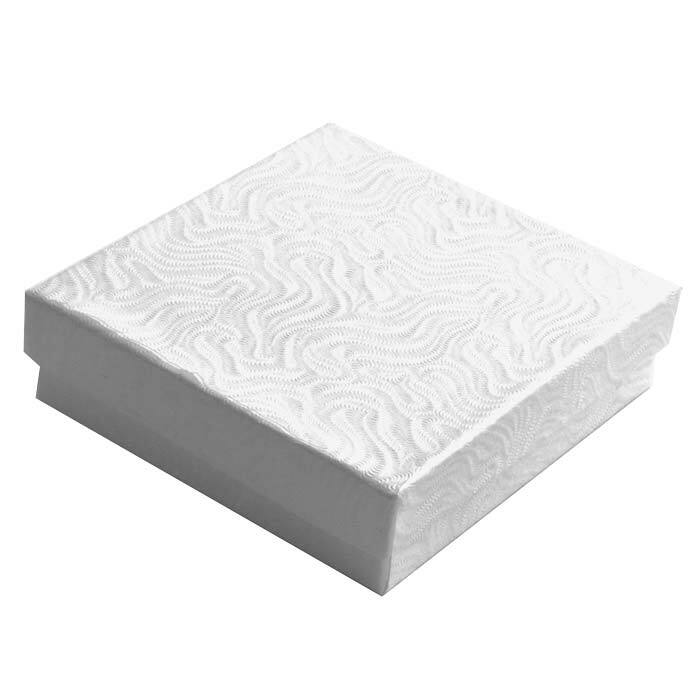 Premium White Swirl Cotton Filled Jewelry Cardboard Box Lots of 100~200~500