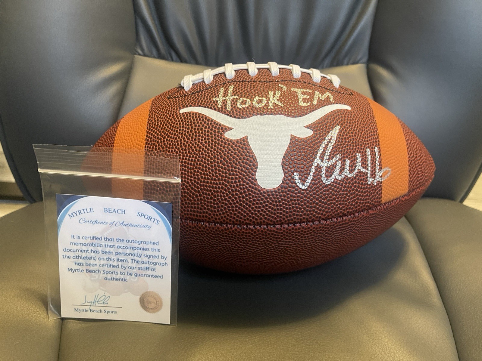Arch Manning Autographed Football w/COA (Texas Longhorns)