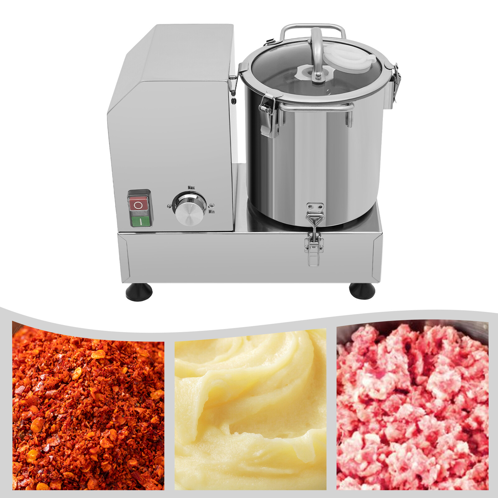 6L Commercial Food Processor 1200W Stainless Steel Vegetable Meat Chopper