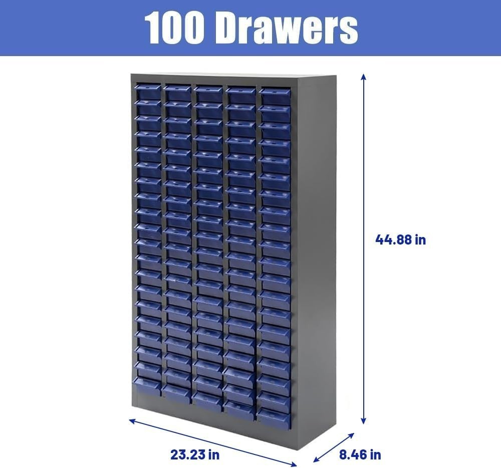 100 Drawers Bolt & Nut Storage Cabinet, Hardware Tool Organization Shelves
