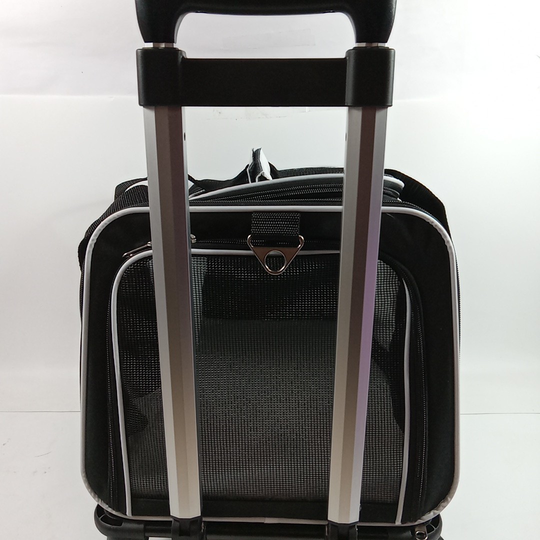 Airline Approved Expandable Premium Pet Carrier on Wheels- Two Sided BLACK...215