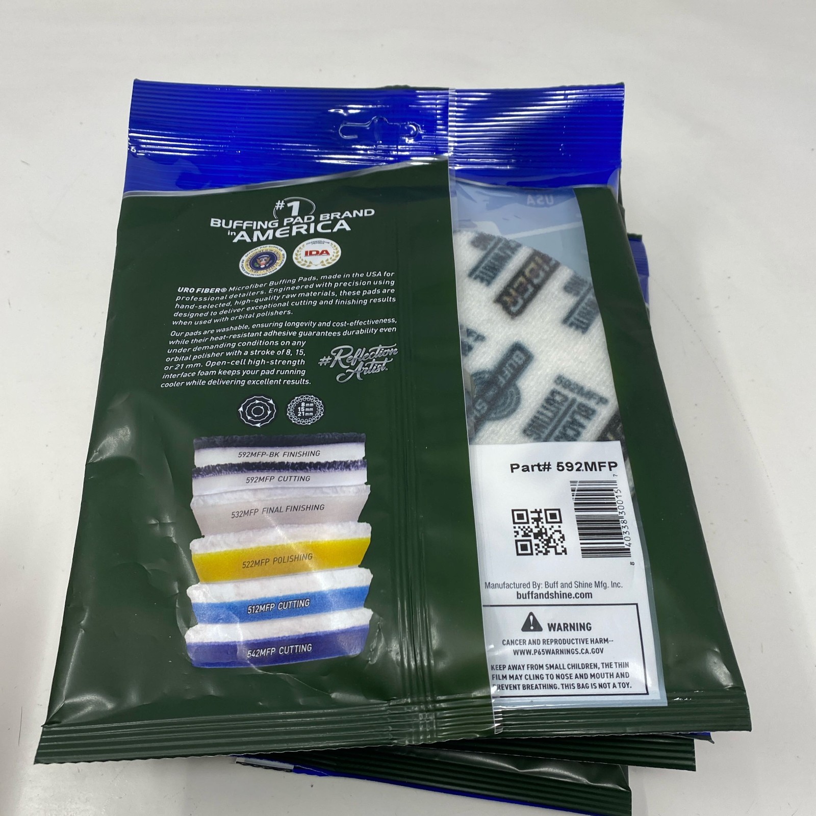 Buff and Shine URO-Fiber Microfiber Pads 5in Black/White - 6 Pack