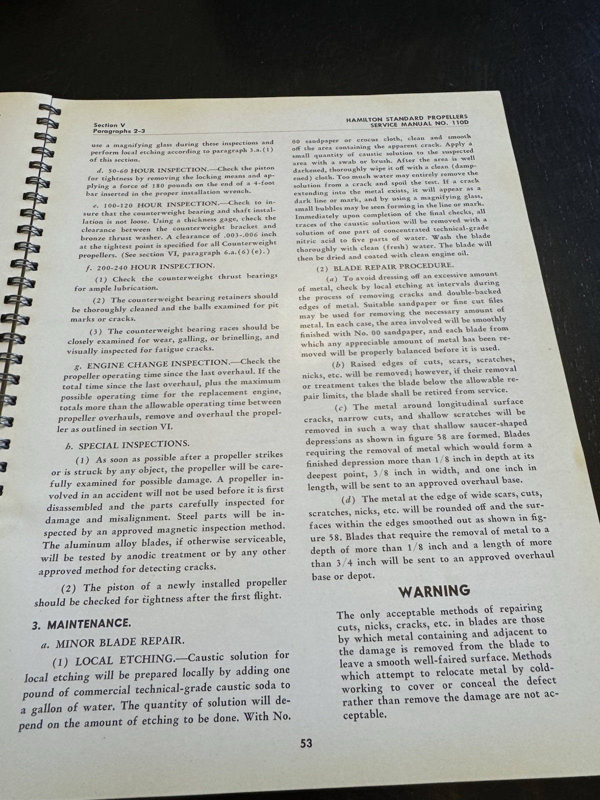 Hamilton Standardl Propellers Counterweights Service Manual