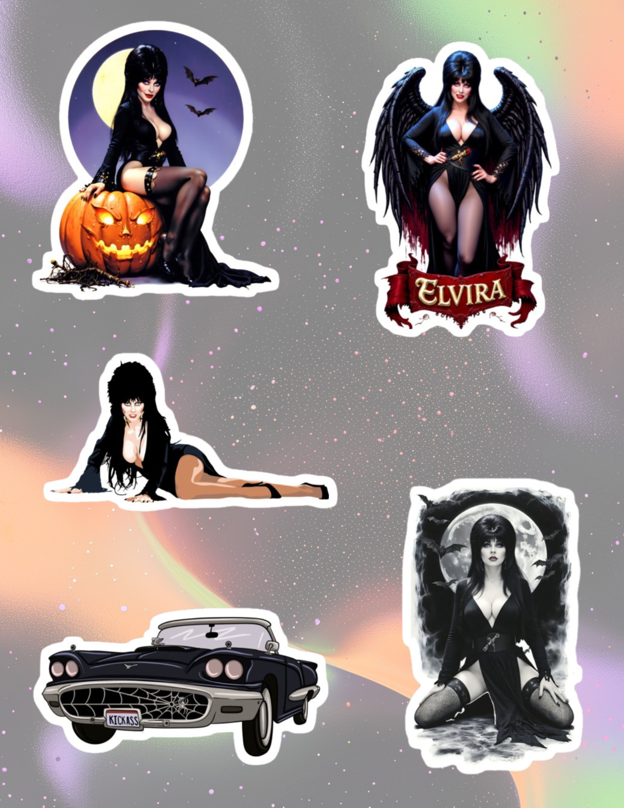 Elvira Mistress Of The Dark Horror 5pc Sticker Pack