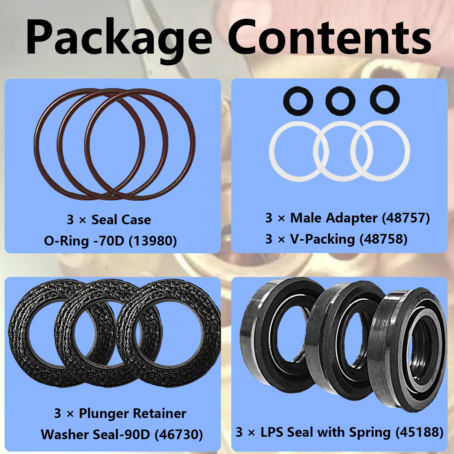 NEW 34262 Seals Rebuild Kit for Cat Pump 66DX 6DX Pressure Washer Pump 6DX35G1I