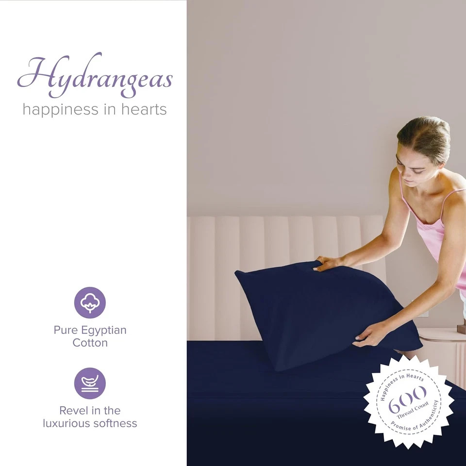 Blissy Standard/Queen 600 Thread Count Silk Pillowcase Navy Blue