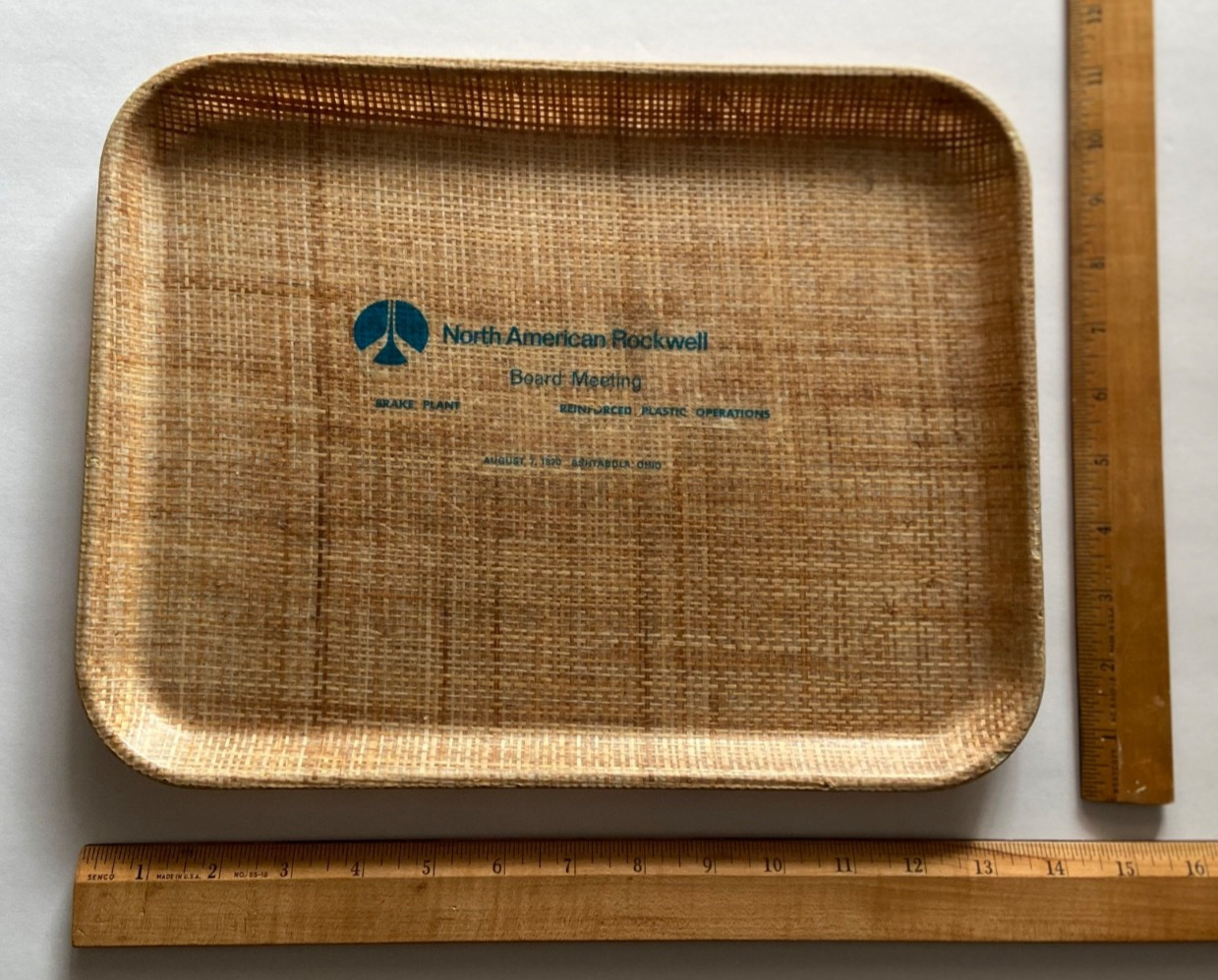 Original NASA Aug. 7, 1970 North American Rockwell Reinforced Plastic Ops Tray