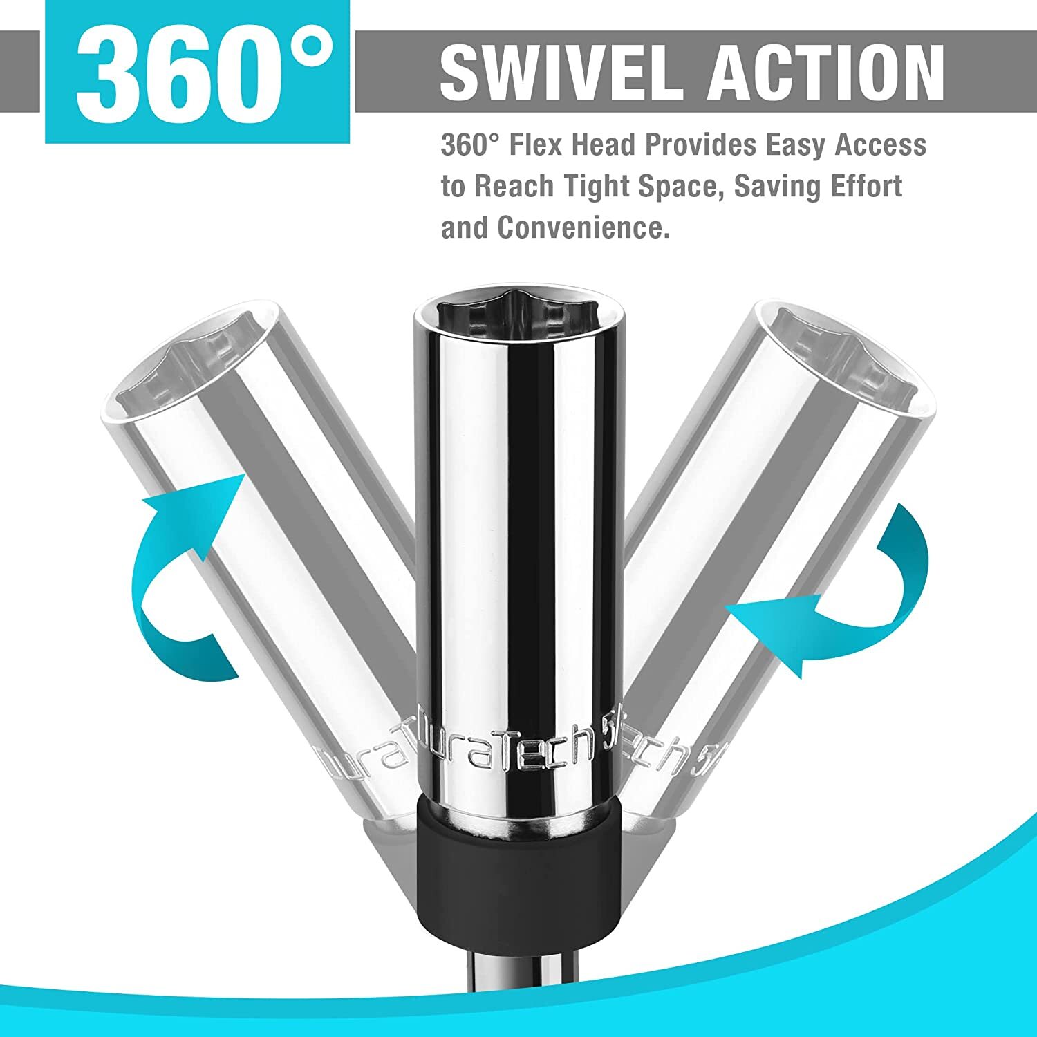 DURATECH 5 PC Magnetic Swivel Spark Plug Socket Set Magnetic Core Steel NEW