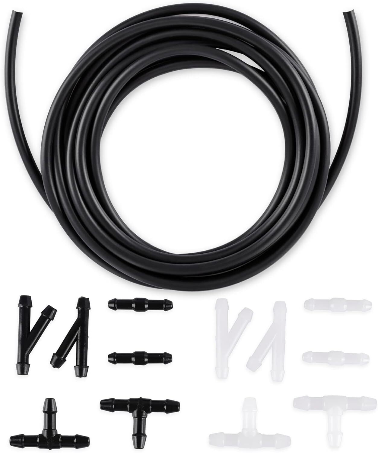 Windshield Washer Hose Kit, 4 Meter Washer Fluid Hose & 12 Pcs Hose Connectors..