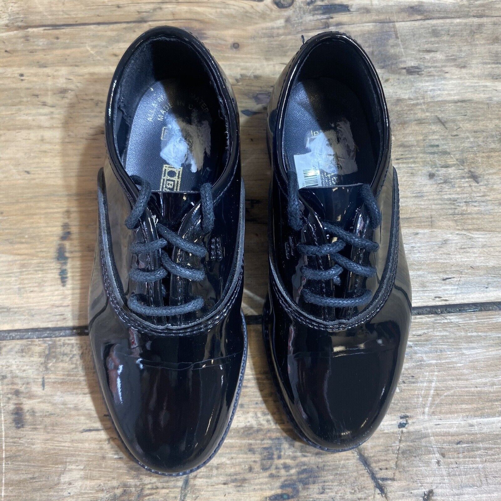 Men's Black Round Toe Shiny Tuxedo Shoe Wedding Formal Lace Up