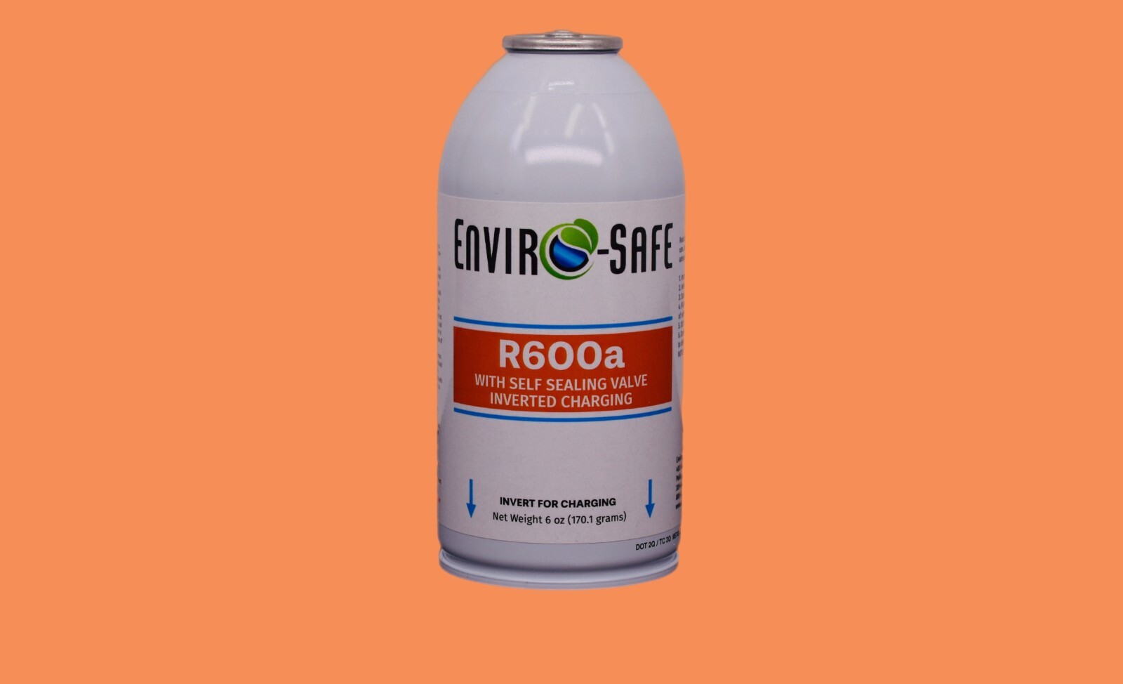 Enviro-Safe R600a Refrigerant w/ k28 Self-Sealing Cap | 12 Cans