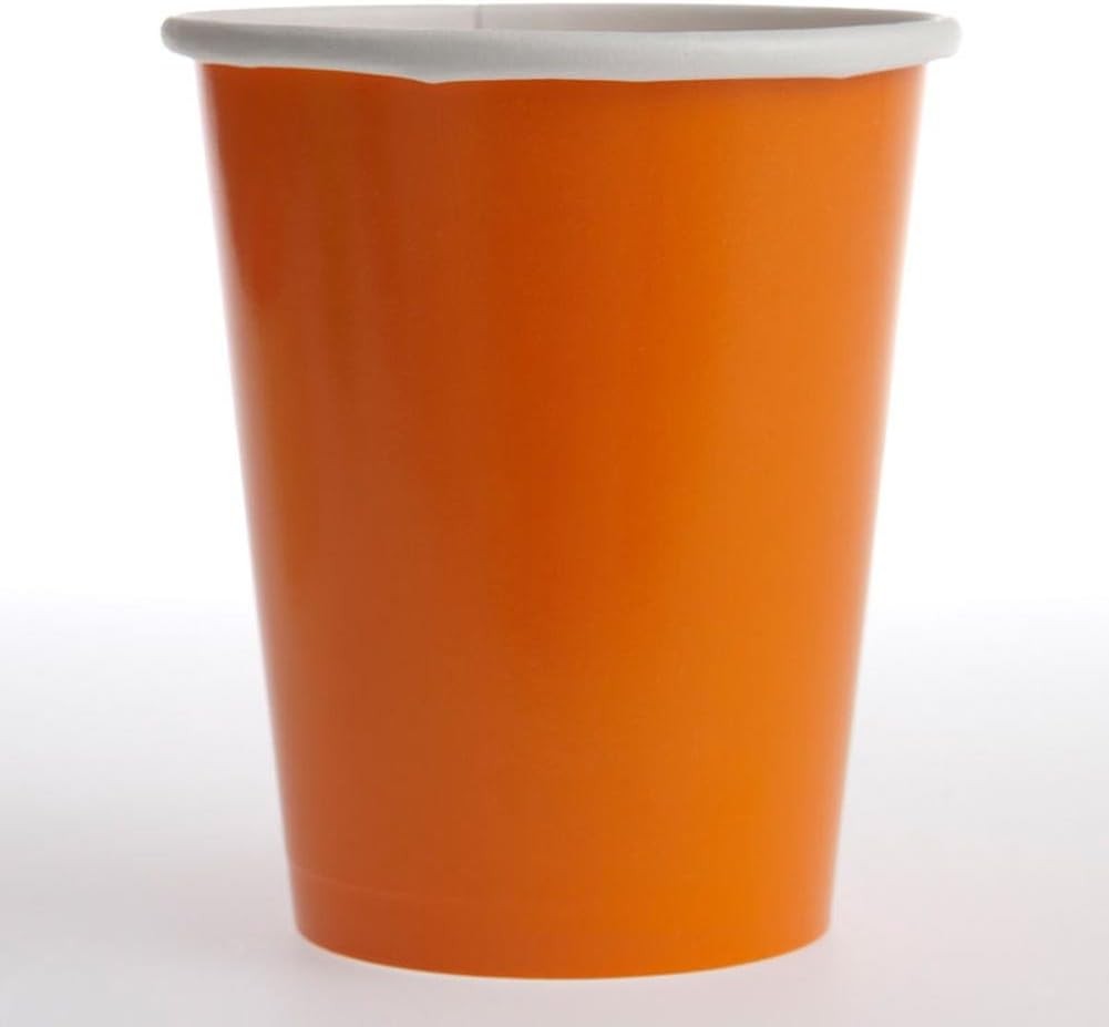 Solid Pumpkin Orange Cups 12 oz - Disposable Pack of 10 for All Occasions