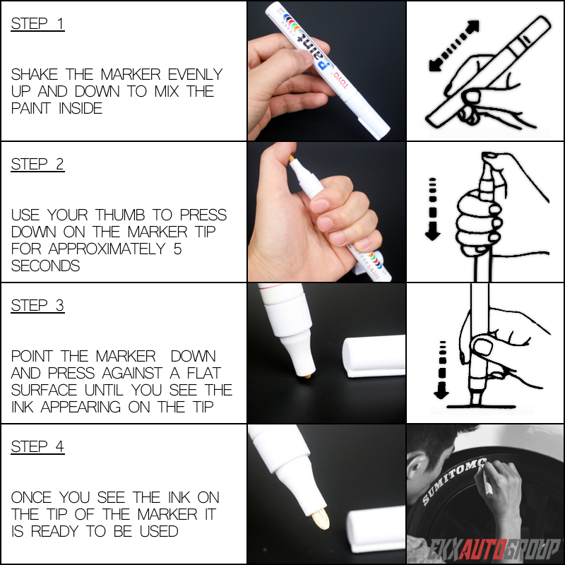 TOYO Tire Letters Waterproof Permanent Paint Marker Pen Car Tires Rubber Metal