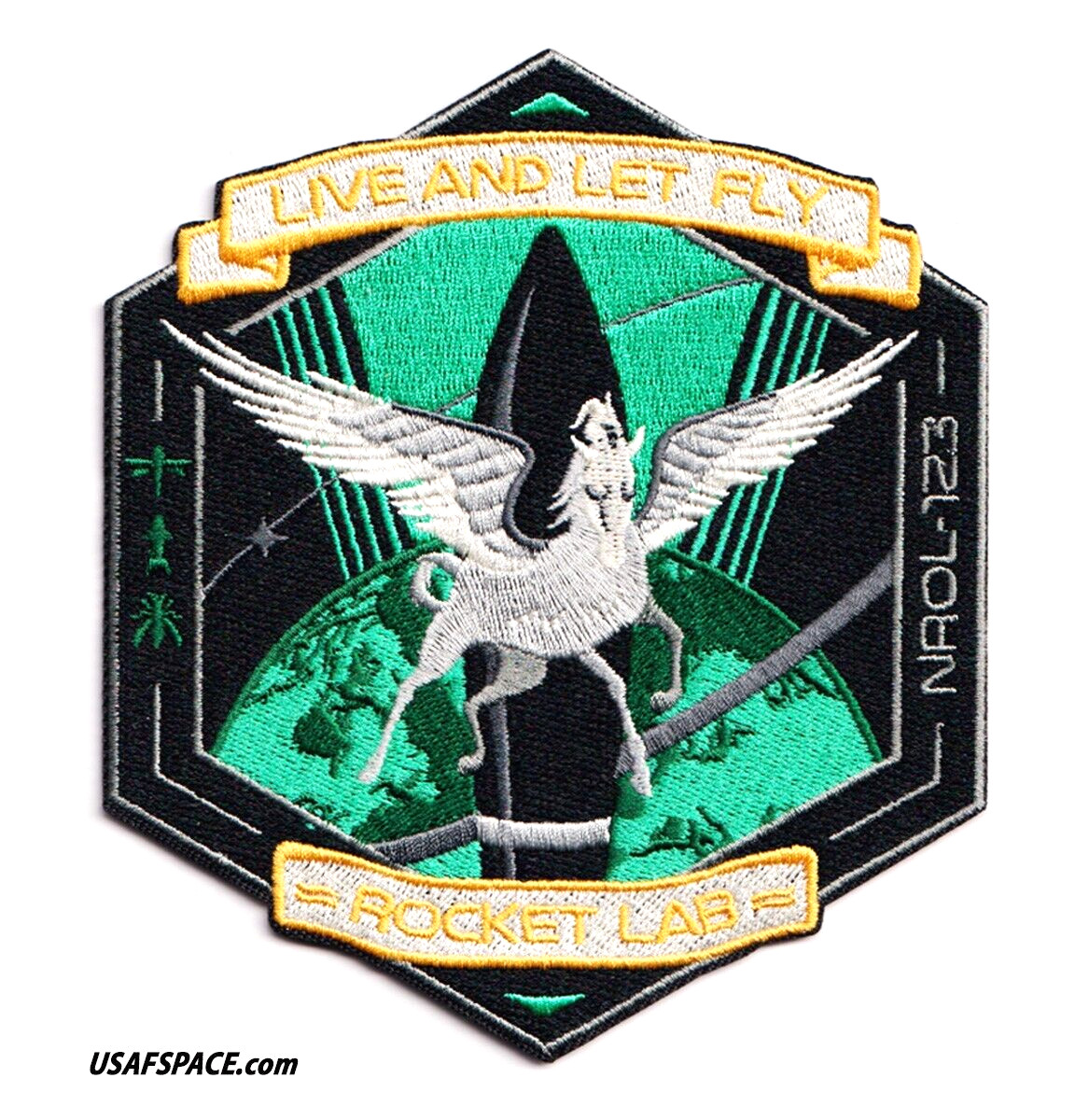 ROCKET LAB 46 -LIVE & LET FLY- NROL-123 Classified NRO USSF SATELLITE PATCH