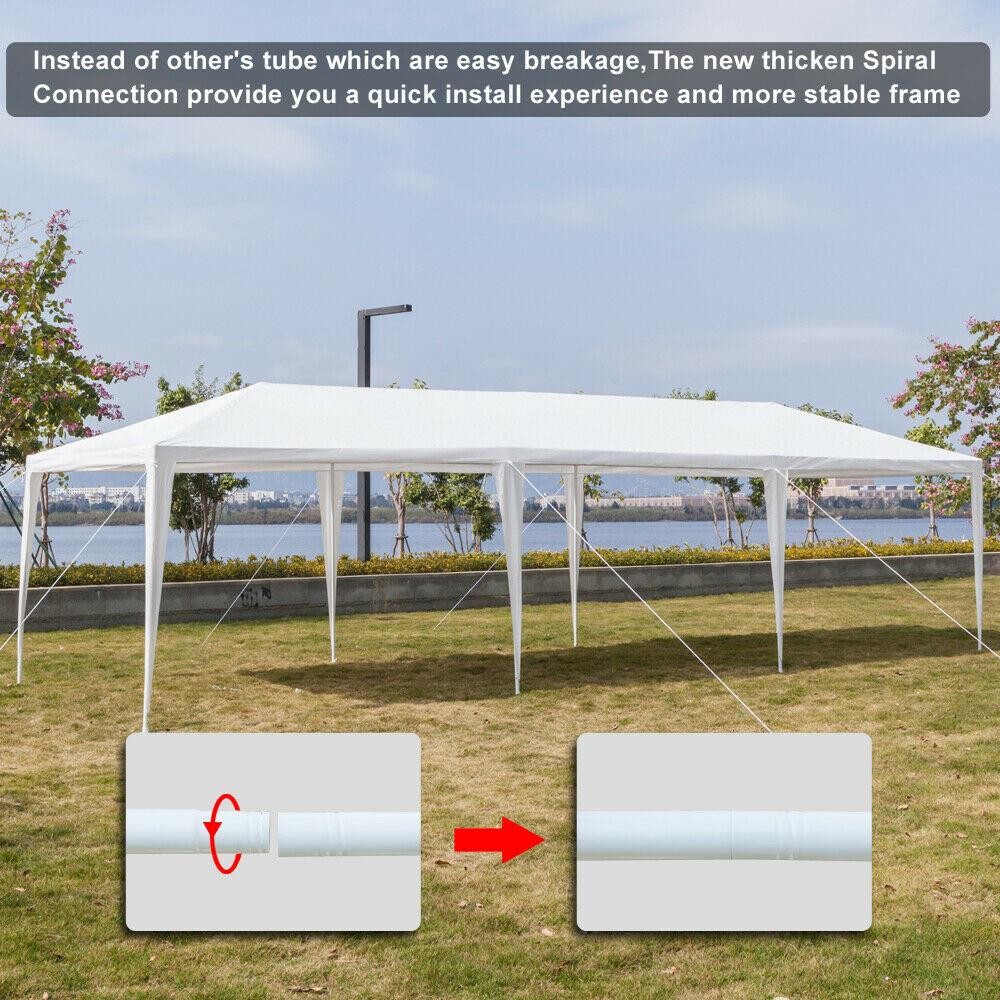 10'x30' Upgrade Spiral Tube Canopy Party Wedding Tent Gazebo Pavilion 8 Walls