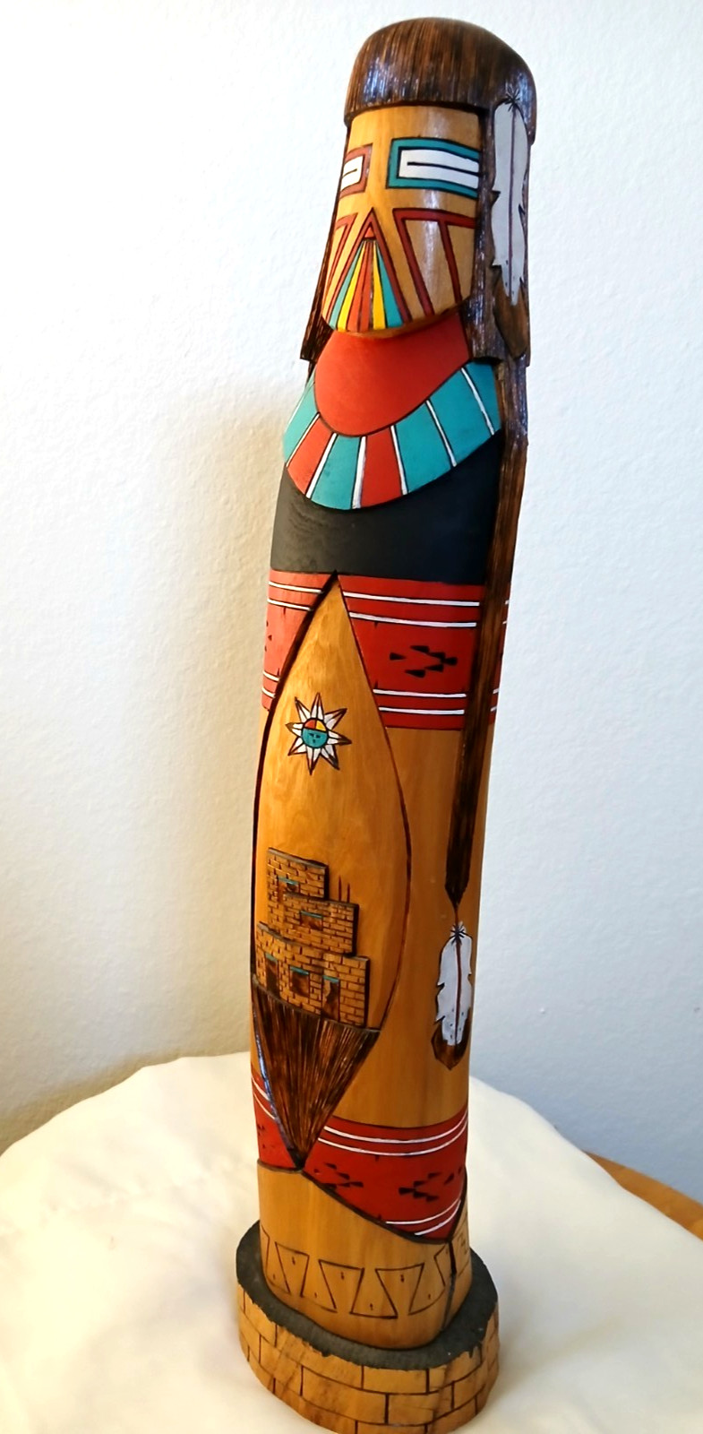 Authentic Hopi Navajo Fully Carved Cottonwood Shalaka Kachina 23" Stenson Walker