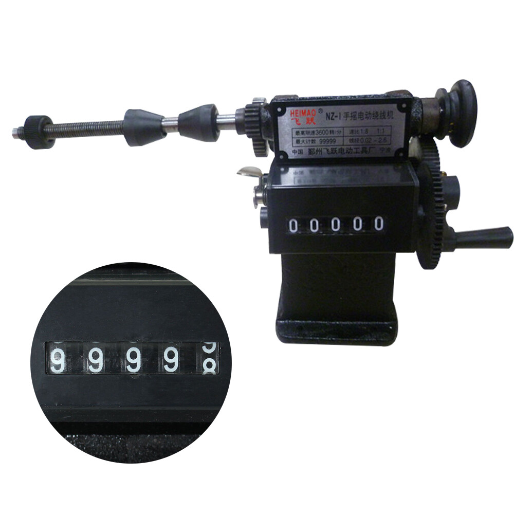Dual Purpose Manual Coil Winder Machine Counter Wire Coil Winding Tool 0-99999