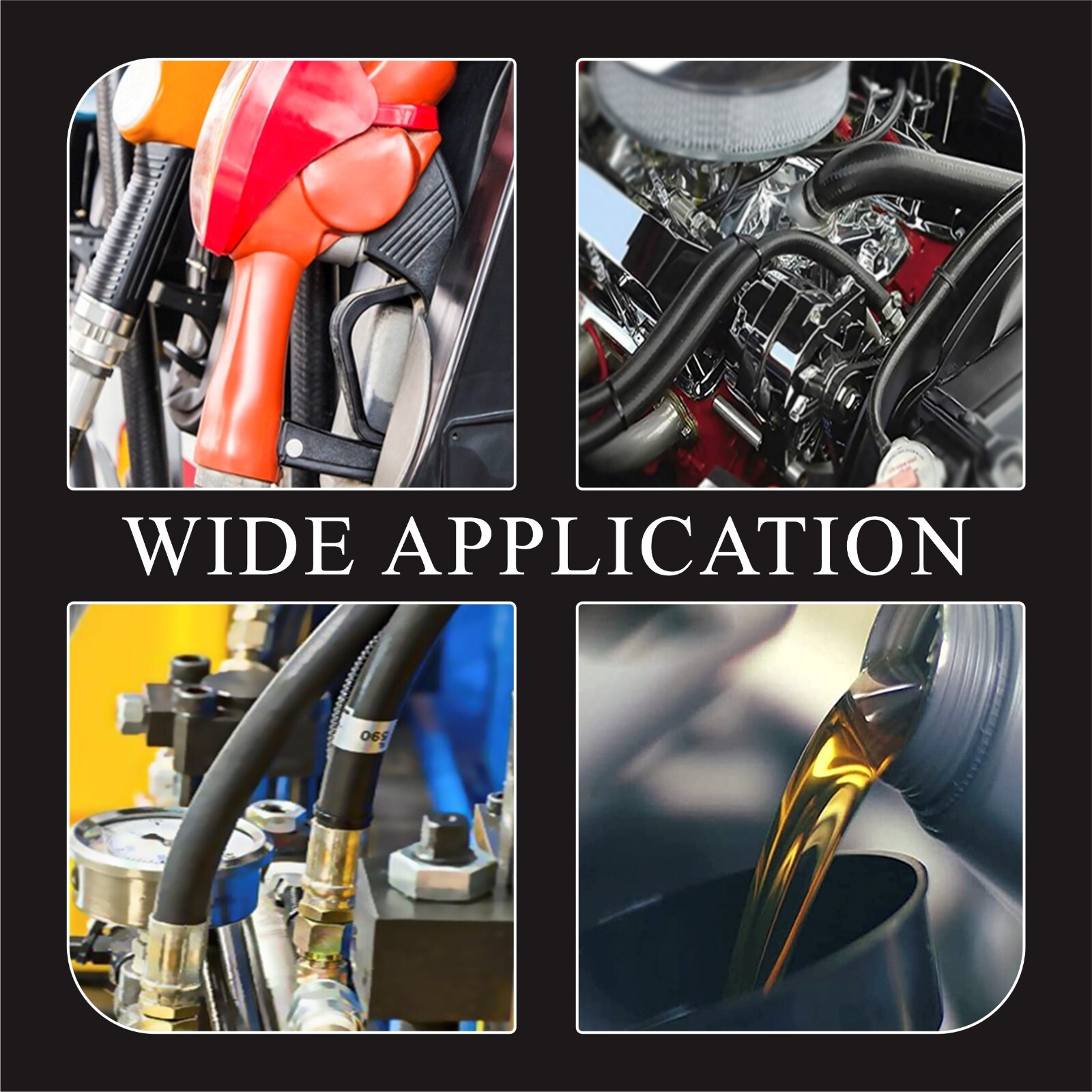 Nitrile Rubber (NBR) EFI Fuel Injection Line Hose Flexible braided Gas Line