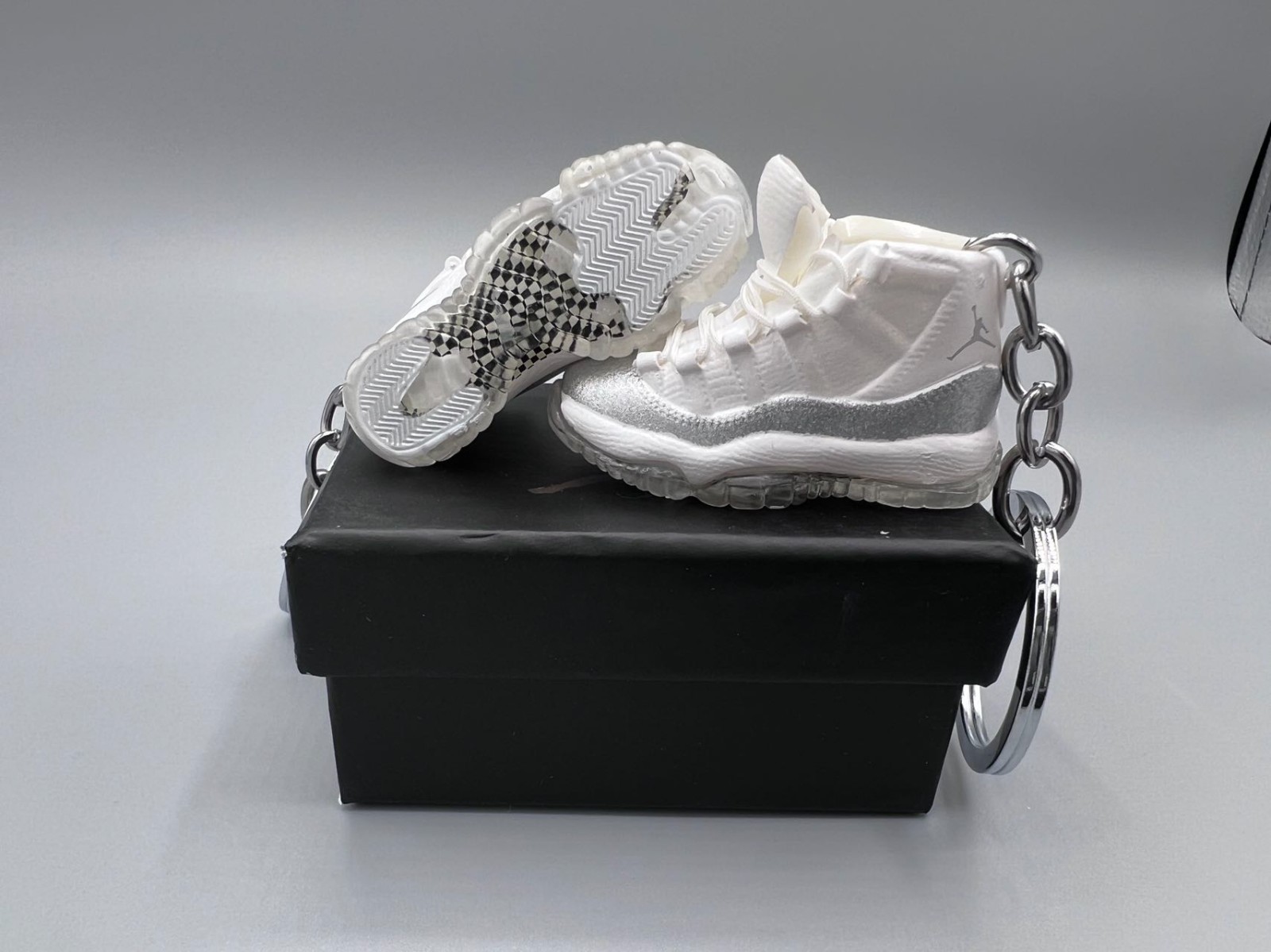 Jordan 11 Sneaker Key Chain, Mini Shoe Collectible Display Box