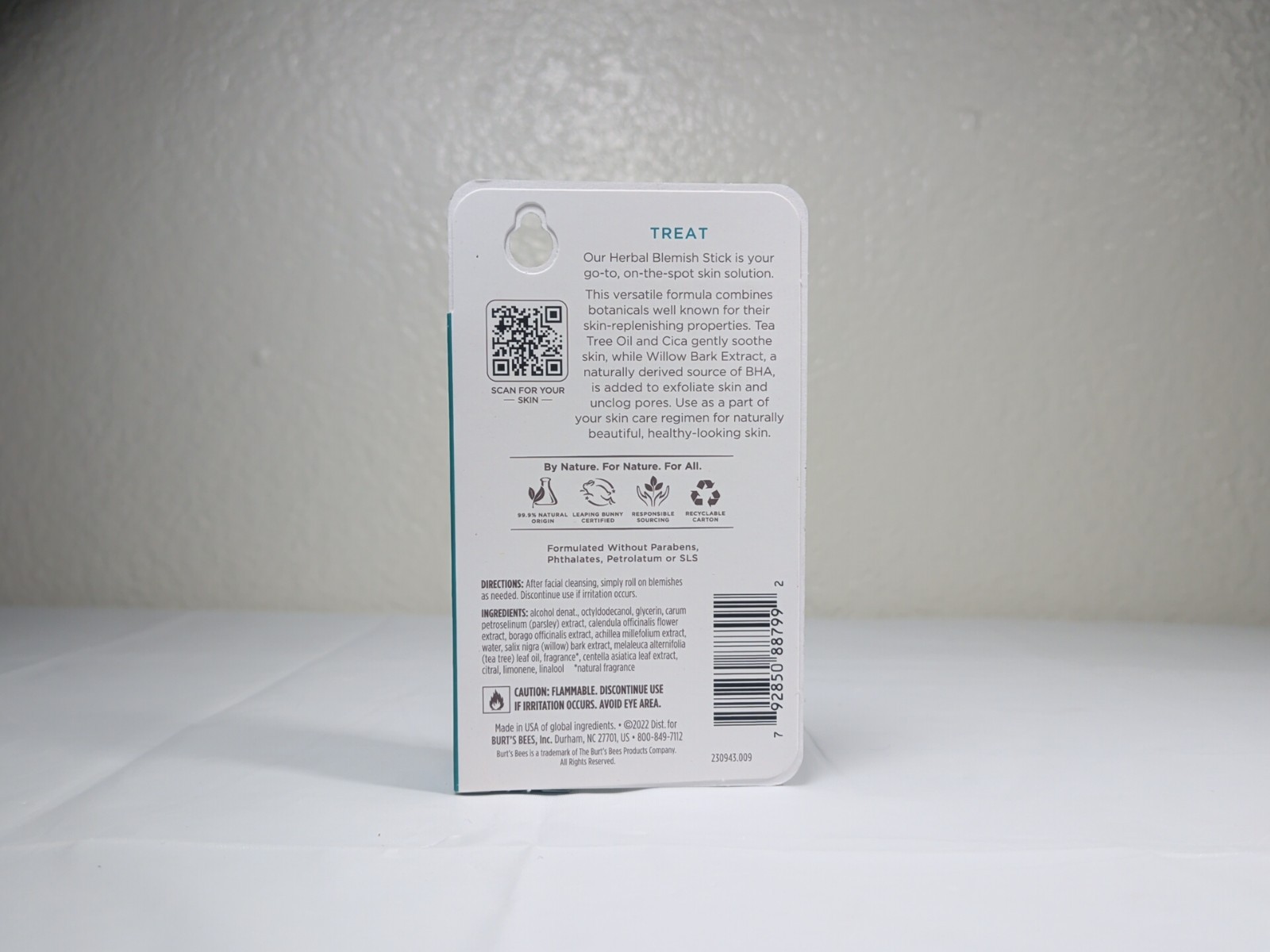 Burts Bees Herbal Blemish Stick Spot Treatment Tea Tree Oil + BHA Acne Treatment