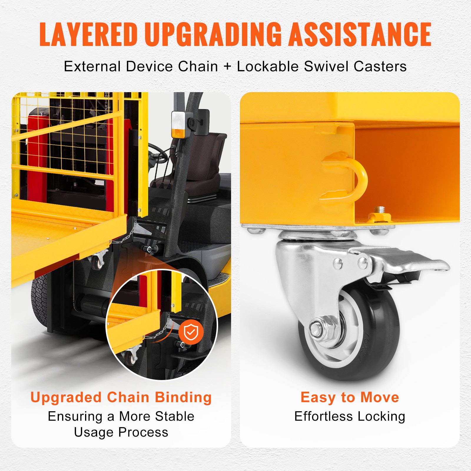 VEVOR Forklift Safety Cage Work Platform 36x36 in 1200lbs with Wheels for Aerial